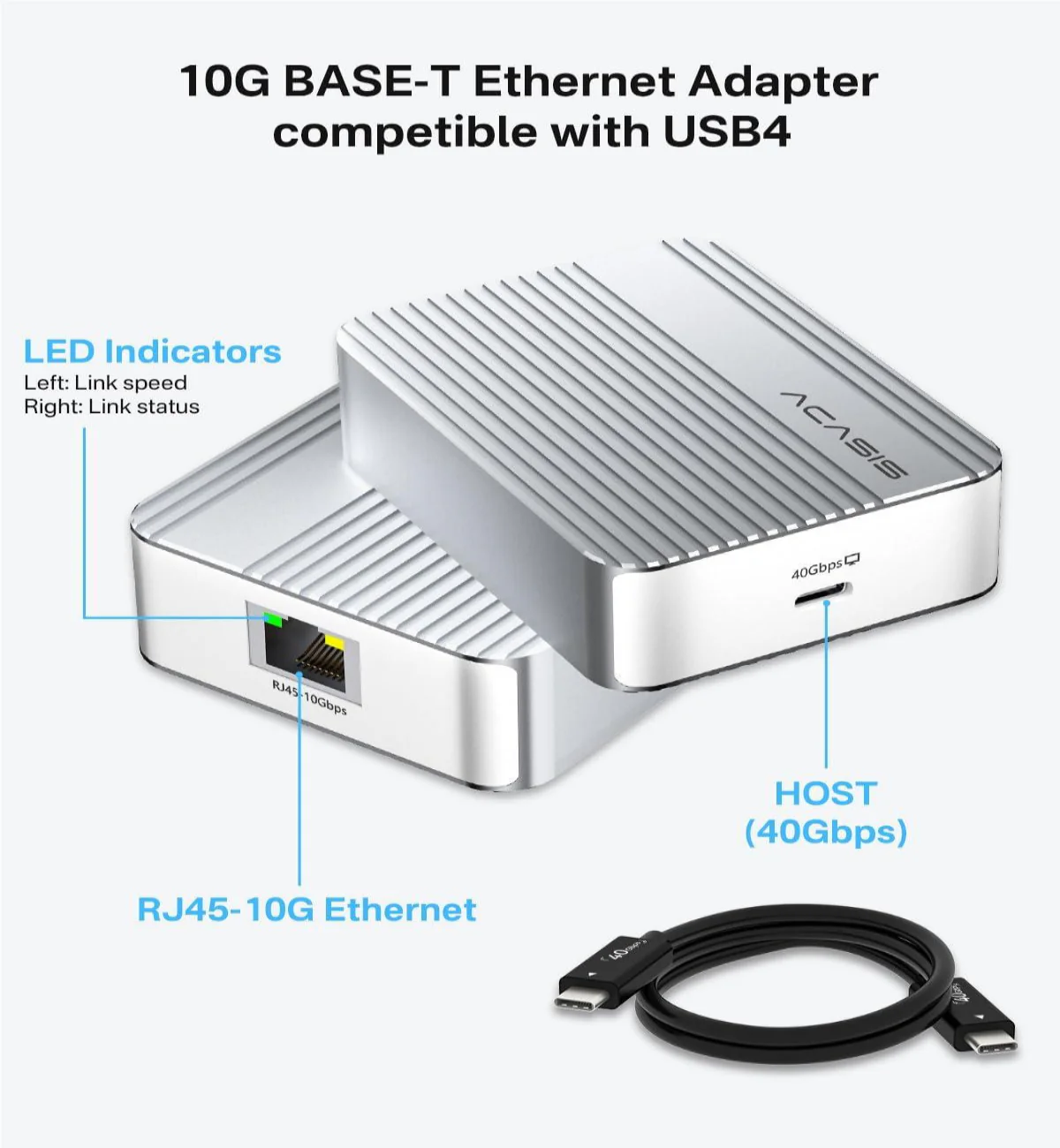 Acasis USB4 to 10 Gigabit Ethernet Adapter - Image 6