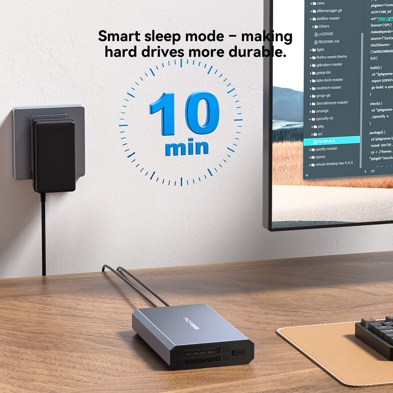 Acasis 10Gbps USB 3.2 Gen 2 SATA Hard Drive Enclosure for 3.5 & 2.5 Inch HDD - Image 5