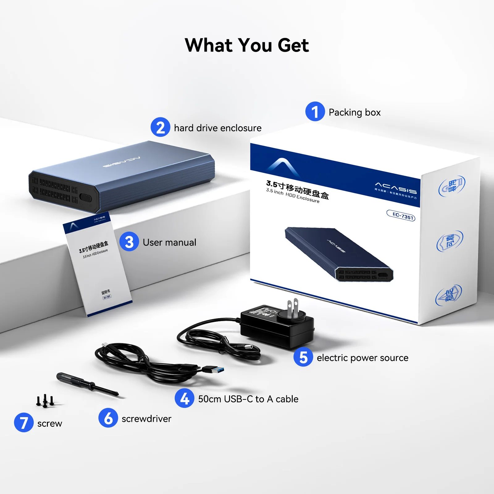 Acasis 10Gbps USB 3.2 Gen 2 SATA Hard Drive Enclosure for 3.5 & 2.5 Inch HDD - Image 9