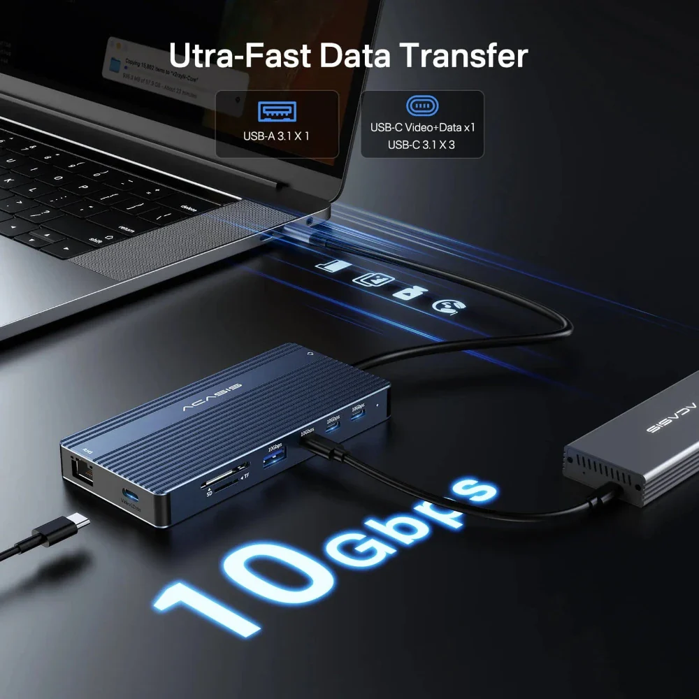 Acasis 14 Ports 4K 60Hz USB C Docking Station with PD 100W Charging - Image 9