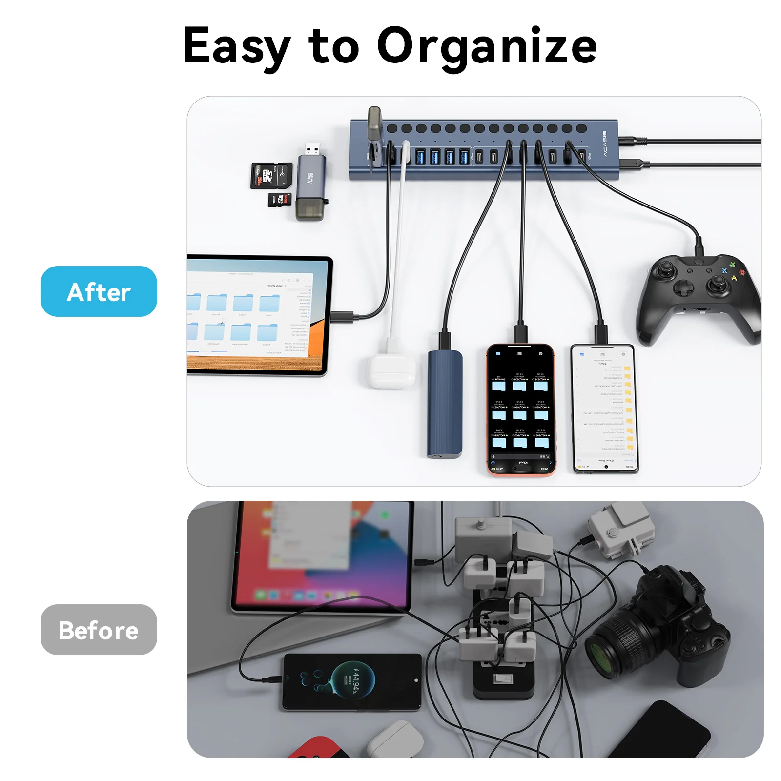 Acasis 16 Port 10Gbps USB 3.2 Hub Powered, 8 USB-A & 8 USB-C Ports - Image 5
