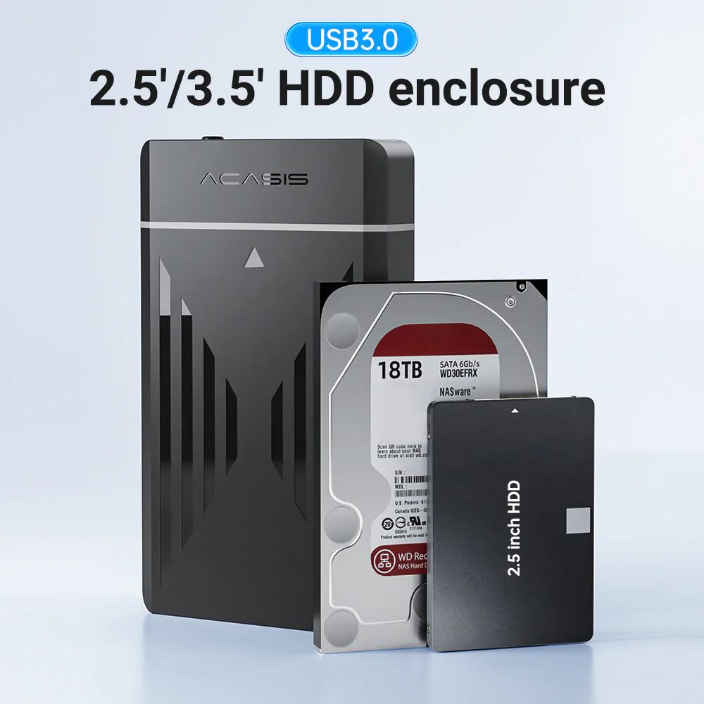 Acasis 2.5/3.5 Inch Plastic USB 3.0 to SATA Hard Drive Enclosure - Image 6