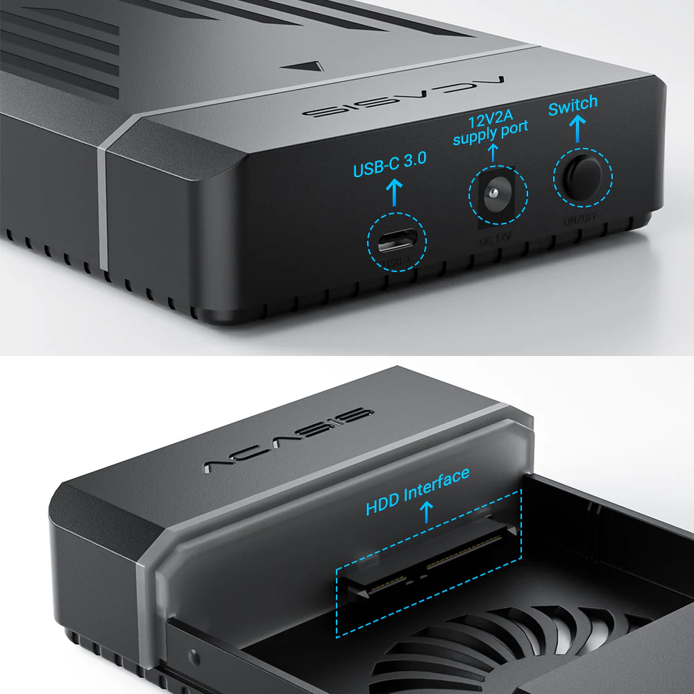 Acasis 2.5/3.5 Inch Plastic USB 3.0 to SATA Hard Drive Enclosure - Image 8