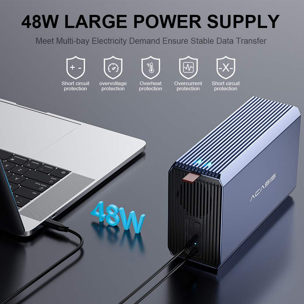 Acasis 2 Bay External Array 2.5/3.5 Inch USB 3.0 to SATA HDD RAID Case - Image 4