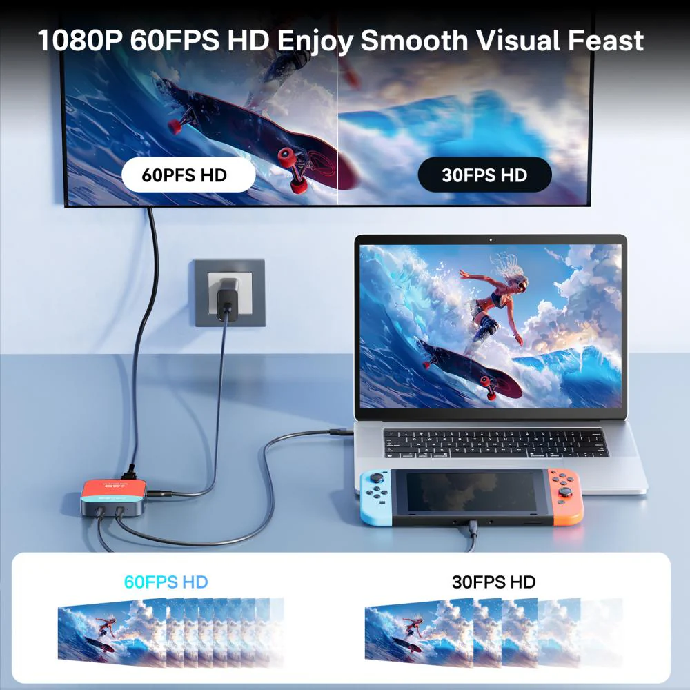 Acasis 2-in-1 1080P60 Capture Card and Dock for Nintendo Switch - Image 6