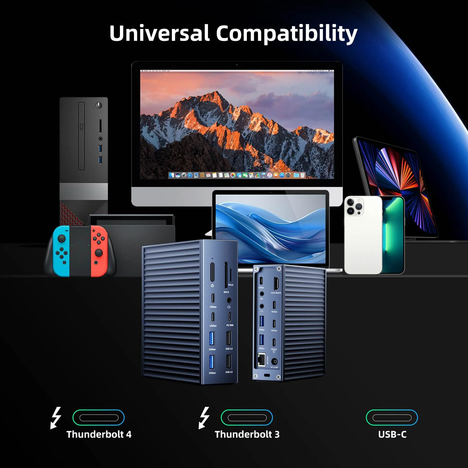 [Intel Certified] Acasis 21 Ports 40Gbps Thunderbolt 4 Docking Station - Image 8