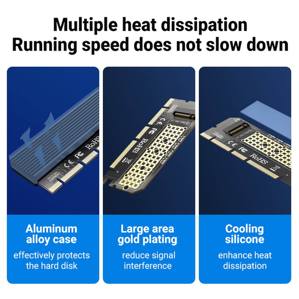 ACASIS 32Gbps NVMe M.2 to PCIe X16/X8/X4 Card With Heat Sink - Image 5