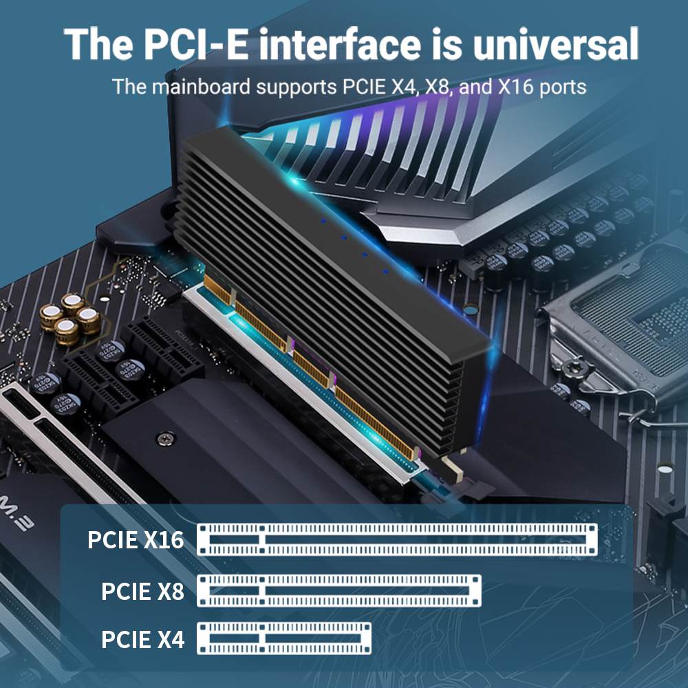 ACASIS 32Gbps NVMe M.2 to PCIe X16/X8/X4 Card With Heat Sink - Image 6