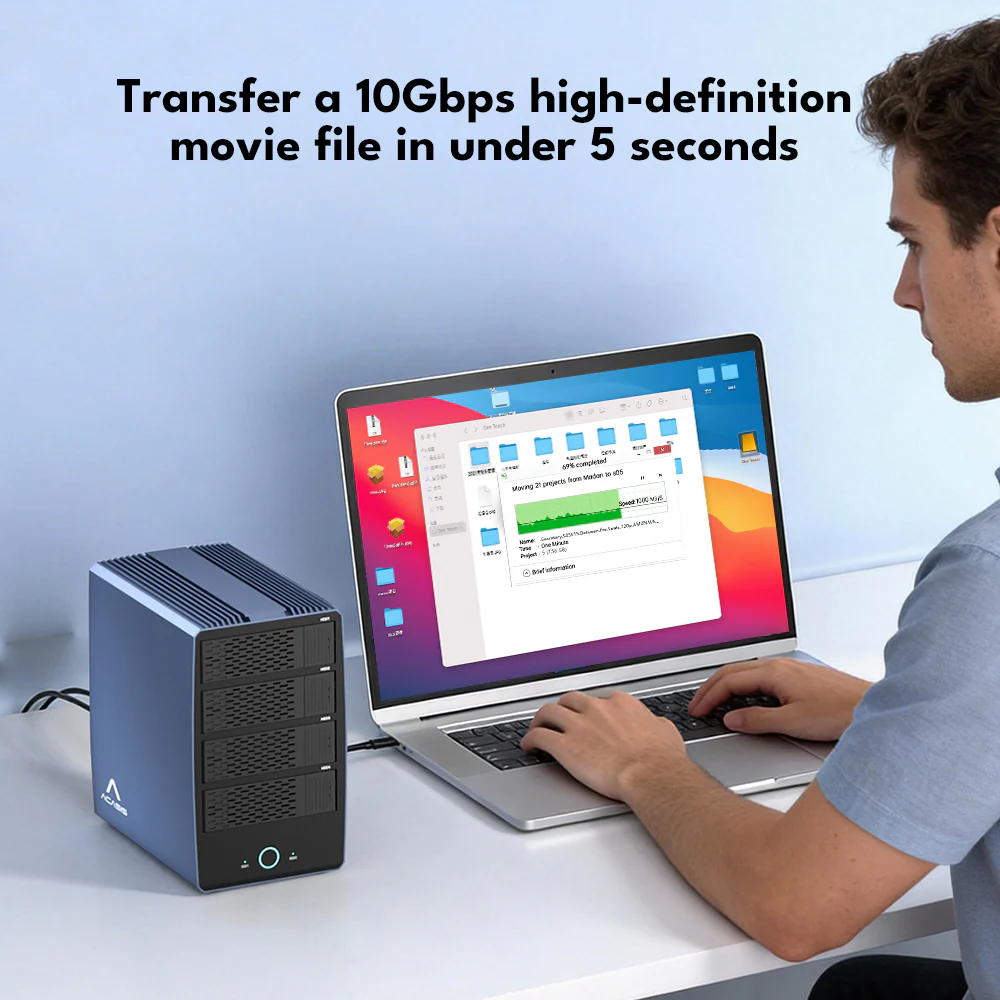 Acasis 40Gbps 6-bay Hybrid Array SATA & NVMe Enclosure - Image 8