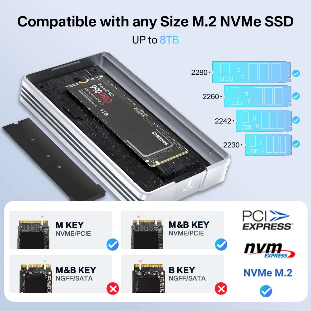Acasis 40Gbps M.2 NVMe SSD Enclosure with Cooling Fan - Image 5