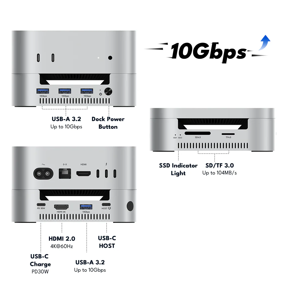 Acasis 40Gbps Mac mini M4 Dock & Dual-Bay SSD Enclosure - Image 3