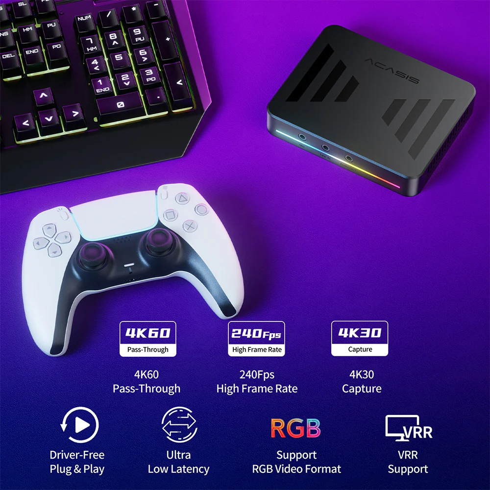Acasis 4KP60 HDR Pass-through HDMI Capture Card with Streaming - Image 4