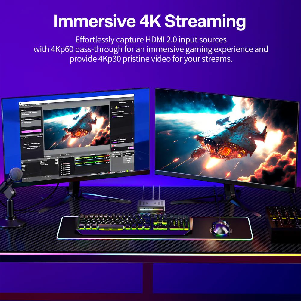 Acasis 4KP60 HDR Pass-through HDMI Capture Card with Streaming - Image 5