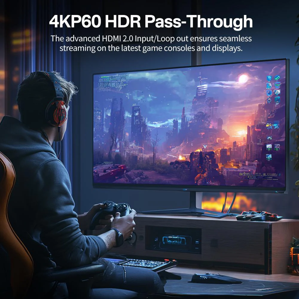 Acasis 4KP60 HDR Pass-through HDMI Capture Card with Streaming - Image 6