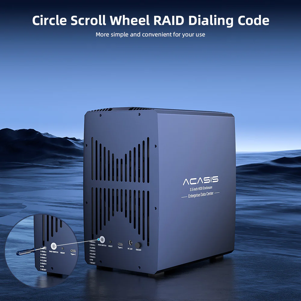 Acasis 5 Bay External Array 2.5/3.5 Inch USB to SATA HDD RAID Case - Image 4
