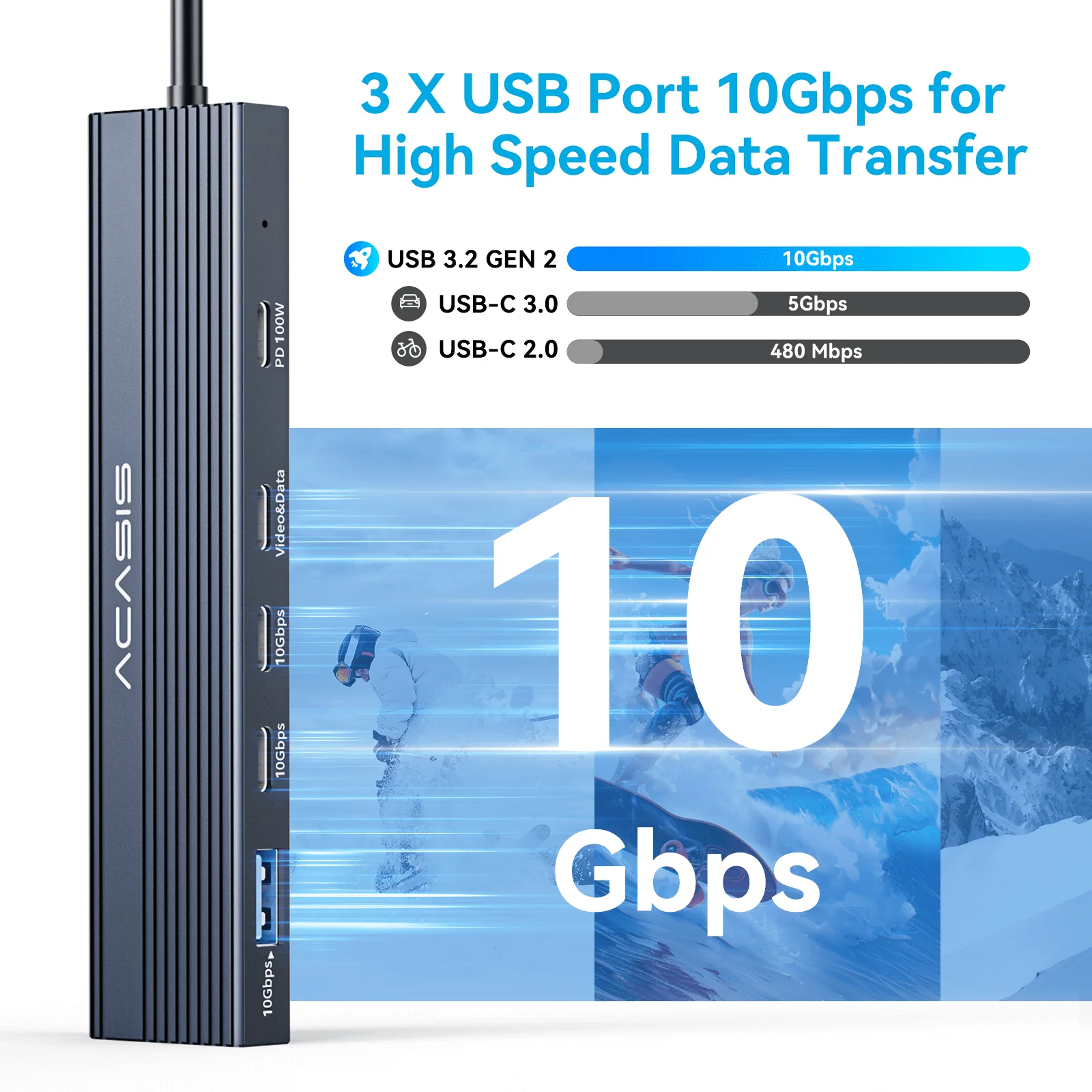 Acasis 5-in-1 USB C Docking Station with 4K@60Hz Video Output - Image 7