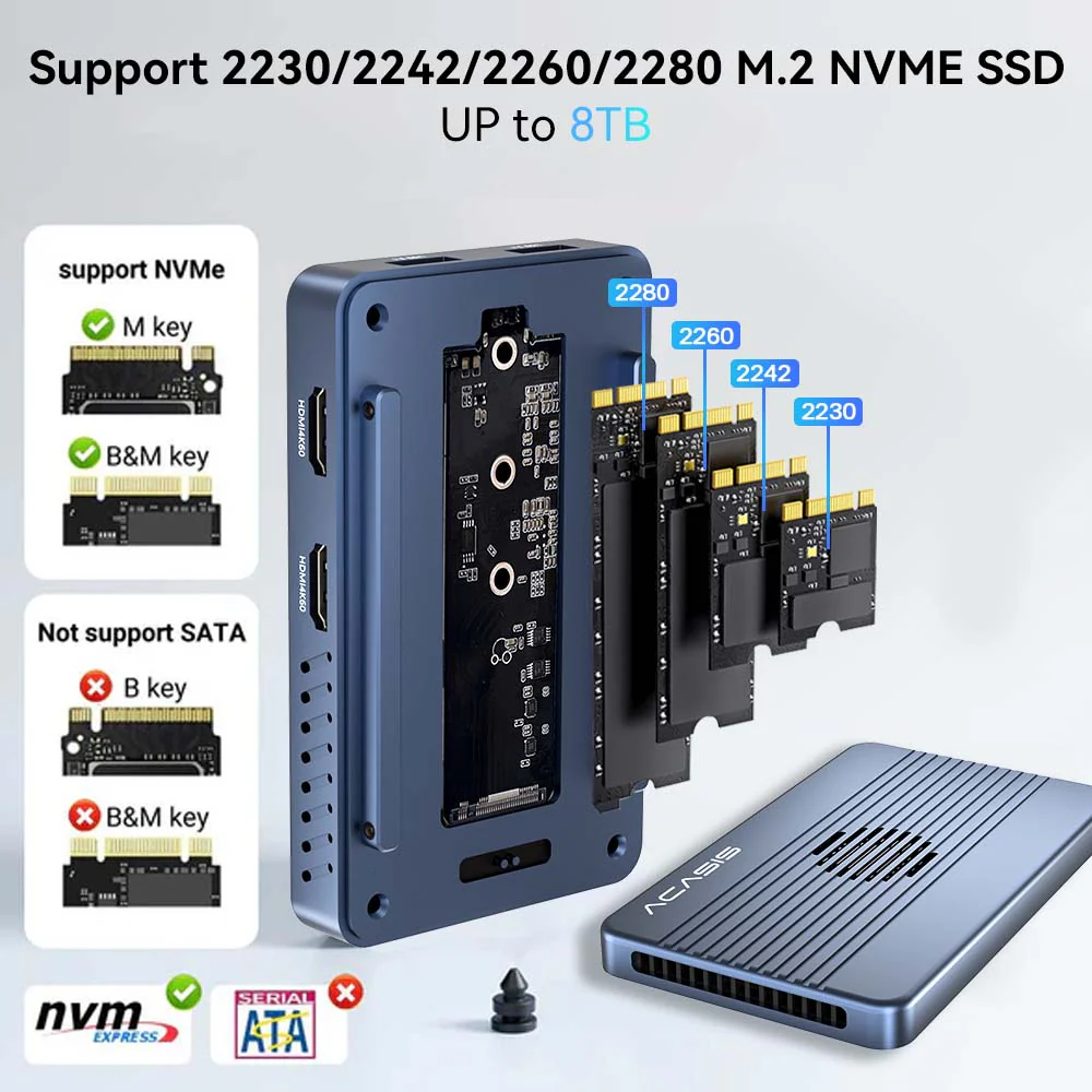 Acasis 8-in-1 40Gbps SSD Enclosure & Dock Compatible with Thunderbolt 4/3 - Image 6