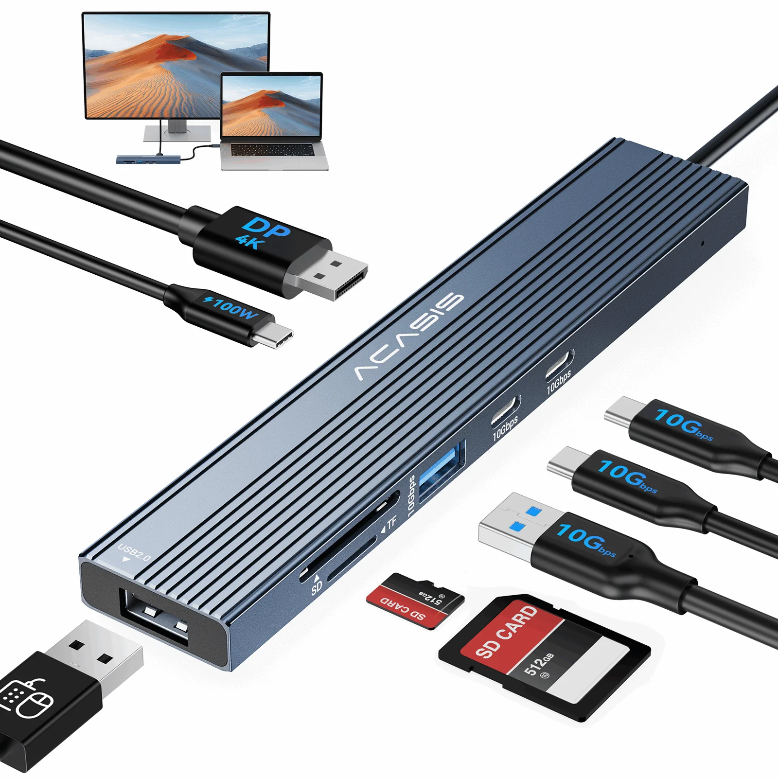 Acasis 8-in-1 USB C Docking Station with 4K@60Hz Video Output - Image 9