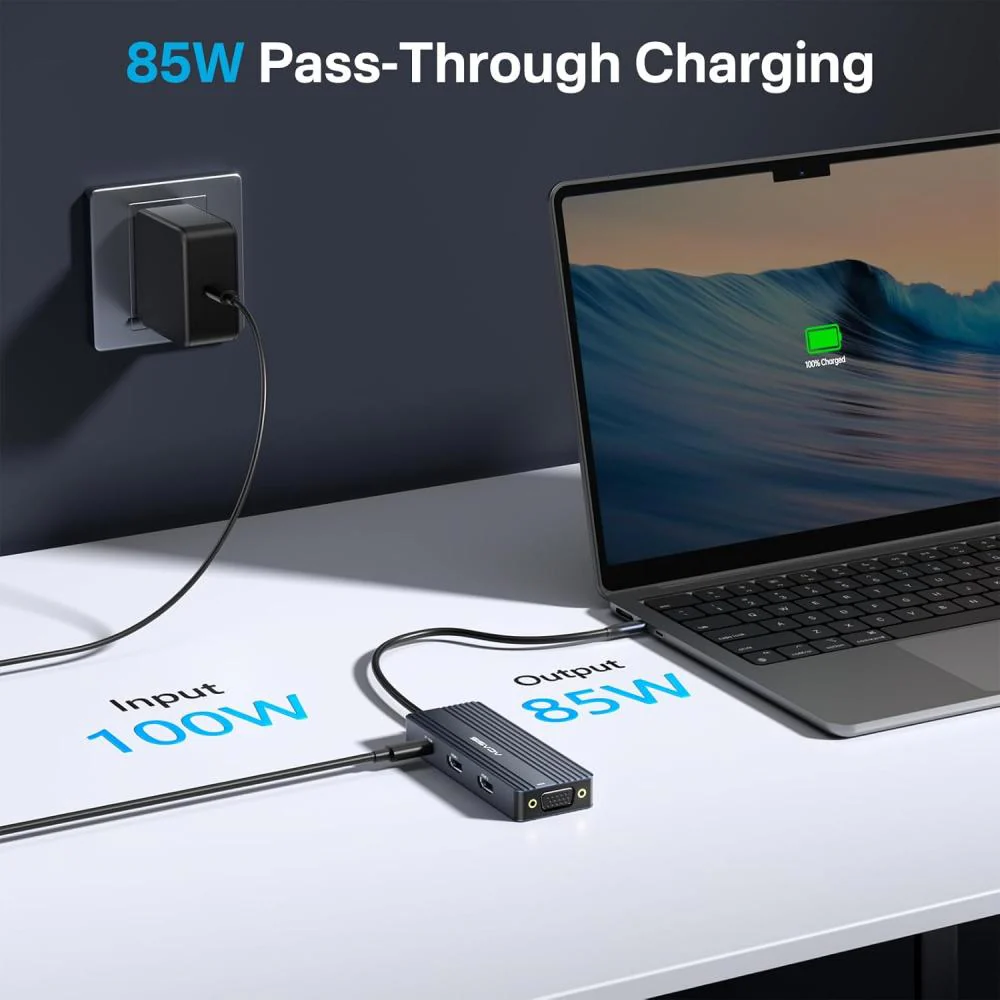 Acasis 8 Ports 4K 60Hz VGA USB C Docking Station - Image 3