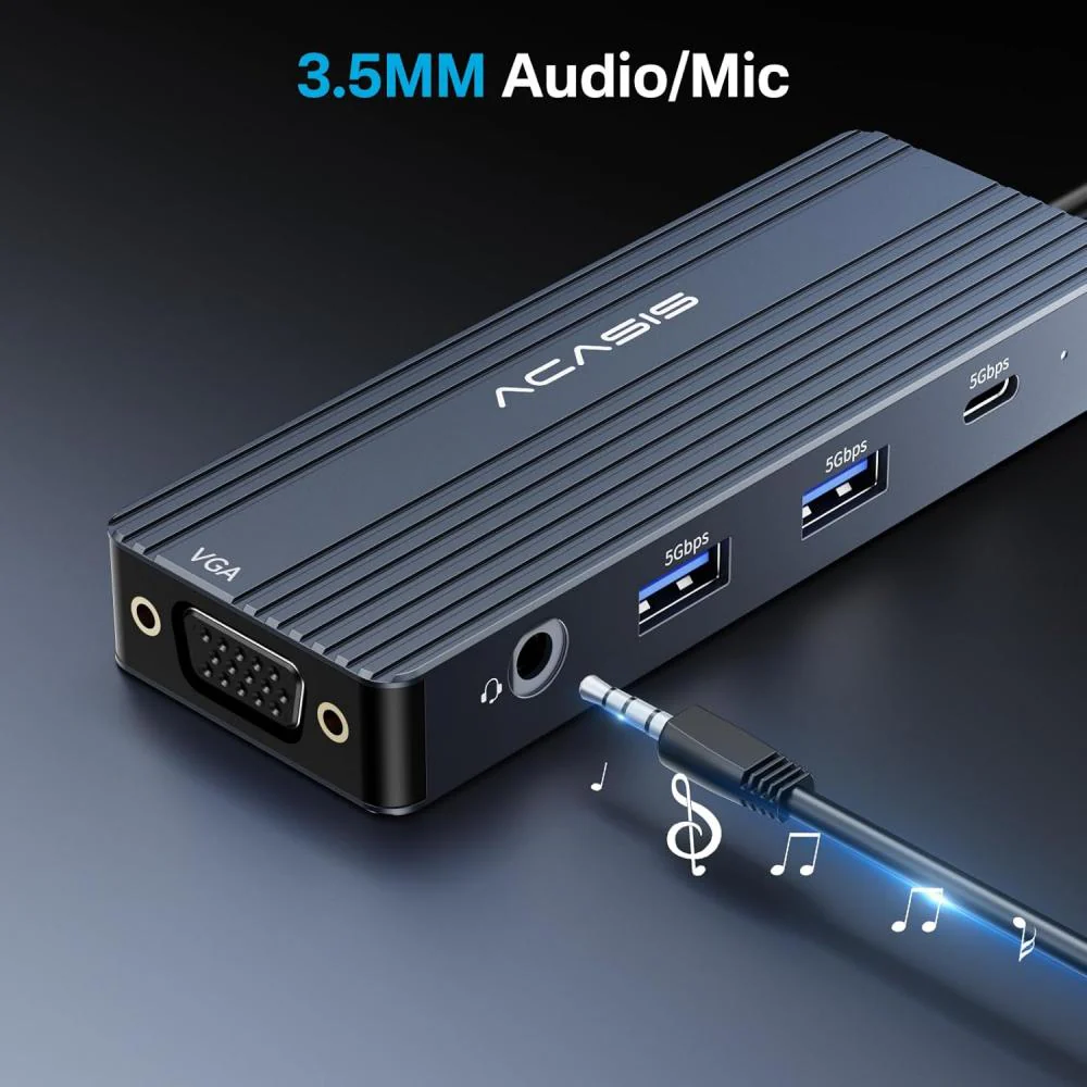 Acasis 8 Ports 4K 60Hz VGA USB C Docking Station - Image 4
