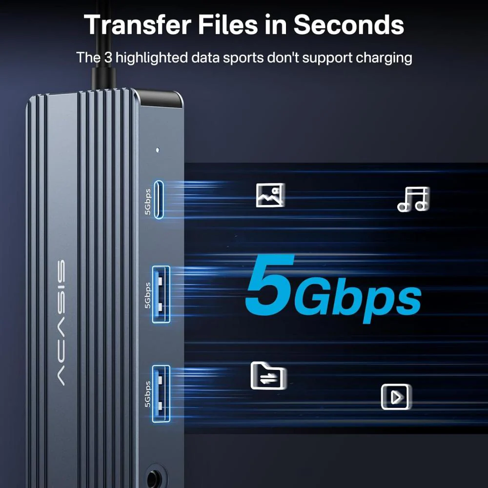 Acasis 8 Ports 4K 60Hz VGA USB C Docking Station - Image 5