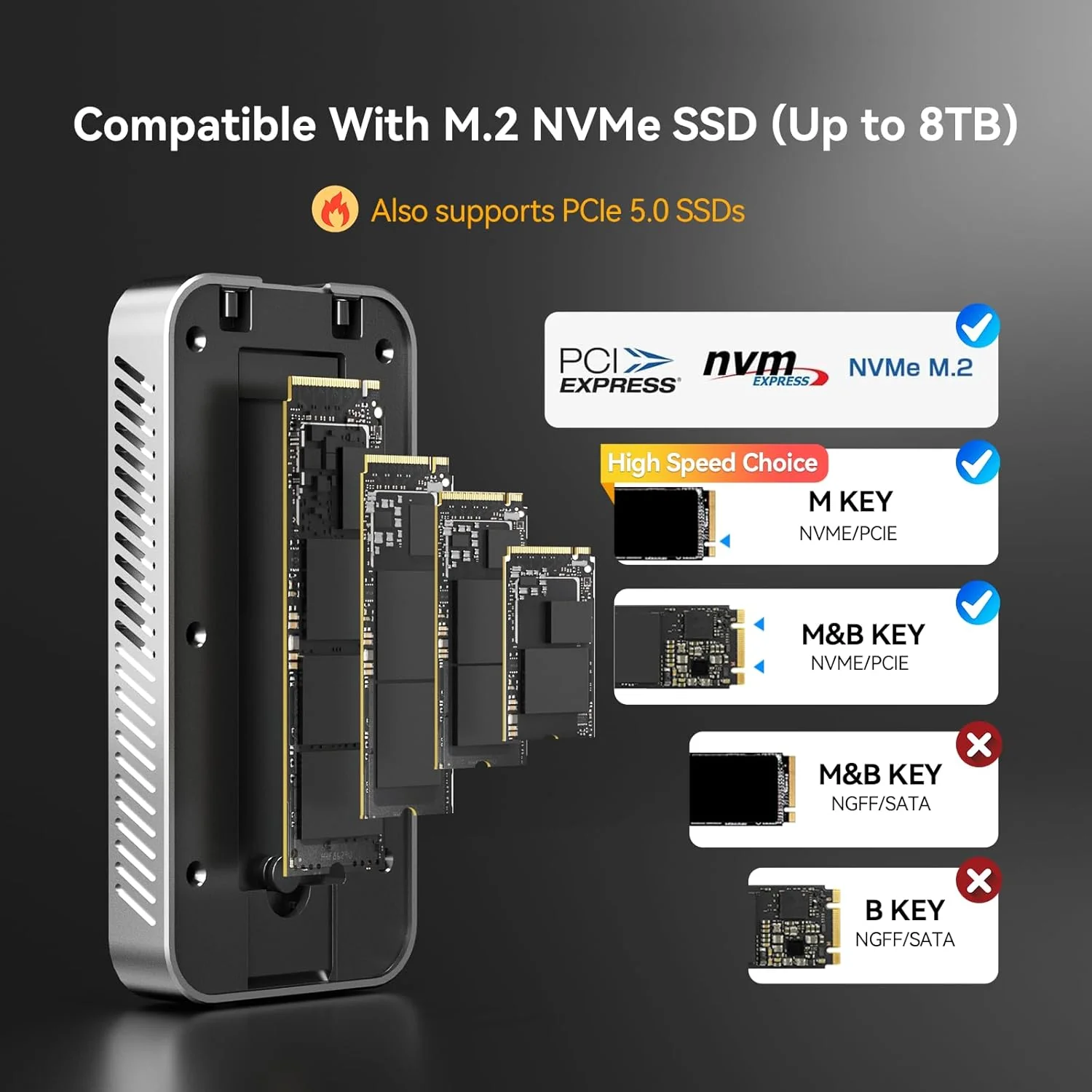 Acasis 80Gbps M.2 NVMe SSD Enclosure Compatible with Thunderbolt 5 - Image 13