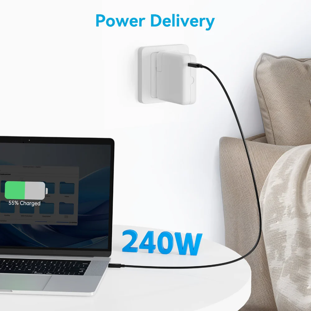 [Intel Certified] Acasis 80Gbps Thunderbolt 5 Cable with up to 120Gbps Bandwidth Boost and 240W Charging - Image 7