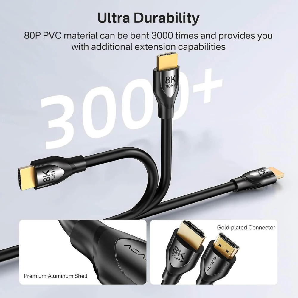 Acasis 8K Certified Ultra High Speed HDMI 2.1 Cable 48Gbps - Image 3