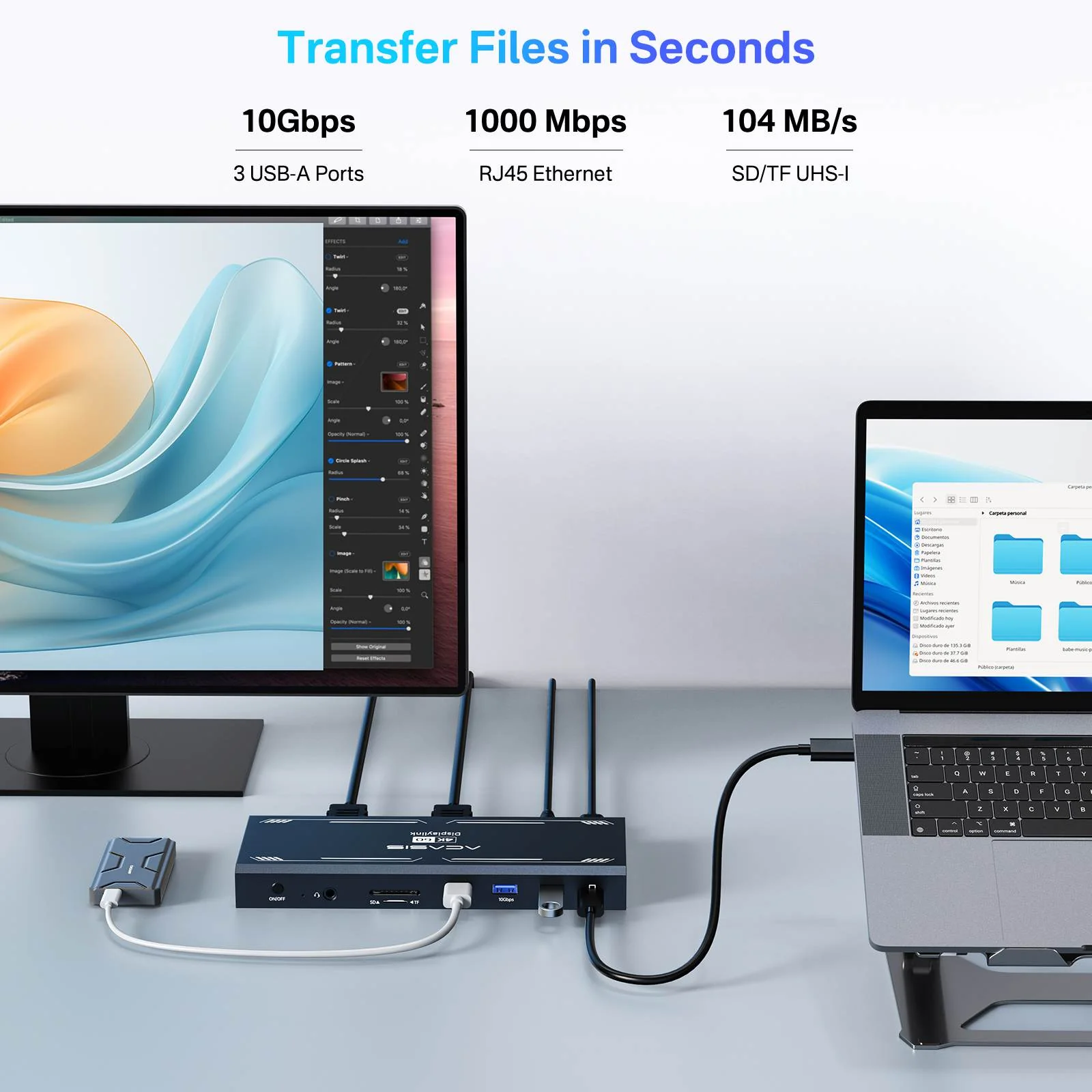 Acasis 13-in-1 Dual 4K HDMI DisplayLink Laptop USB-C Hub for Mac - Image 6