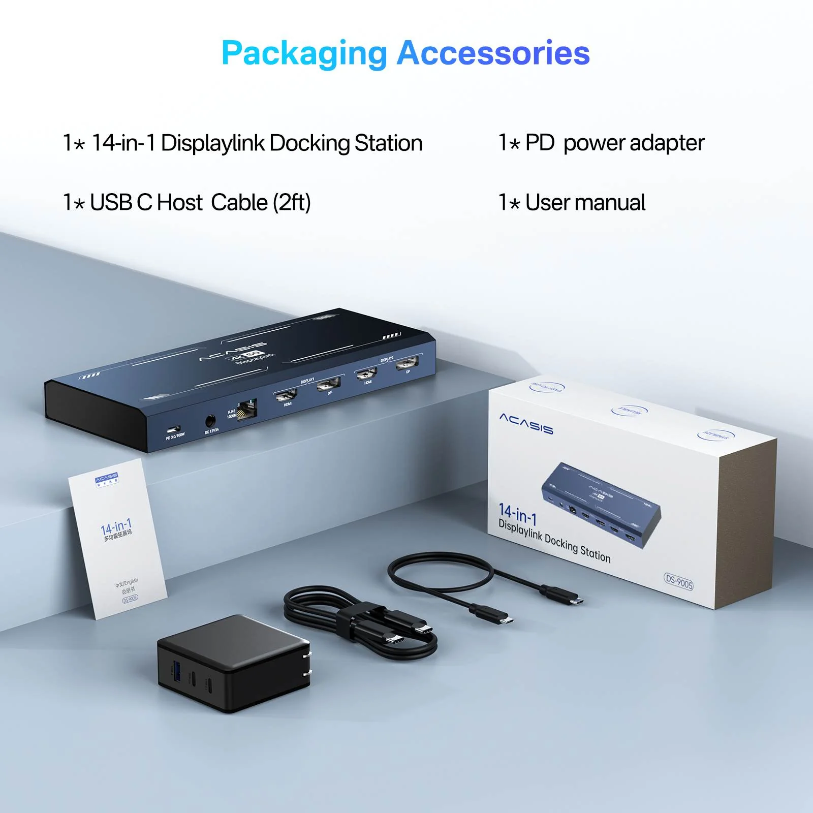 Acasis 13-in-1 Dual 4K HDMI DisplayLink Laptop USB-C Hub for Mac - Image 8