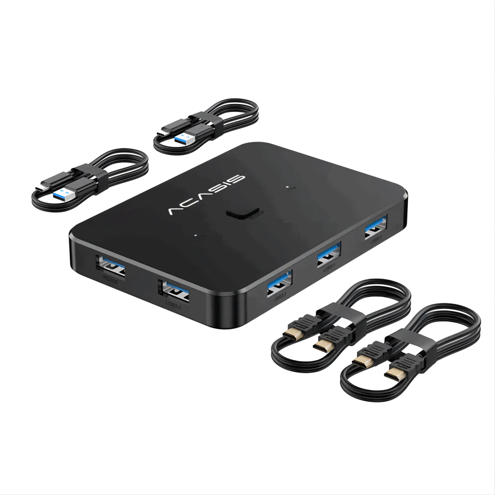Acasis 2-in-1 4K 60Hz HDMI USB 3.0 KVM Switch 2 PC Share 1 Monitor - Image 10