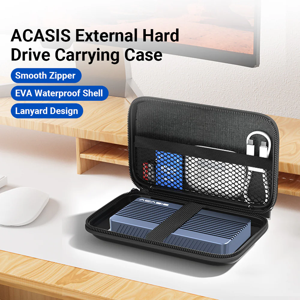 Acasis New Black External Hard Drive Carrying Case for SSD Enclosure - Image 6