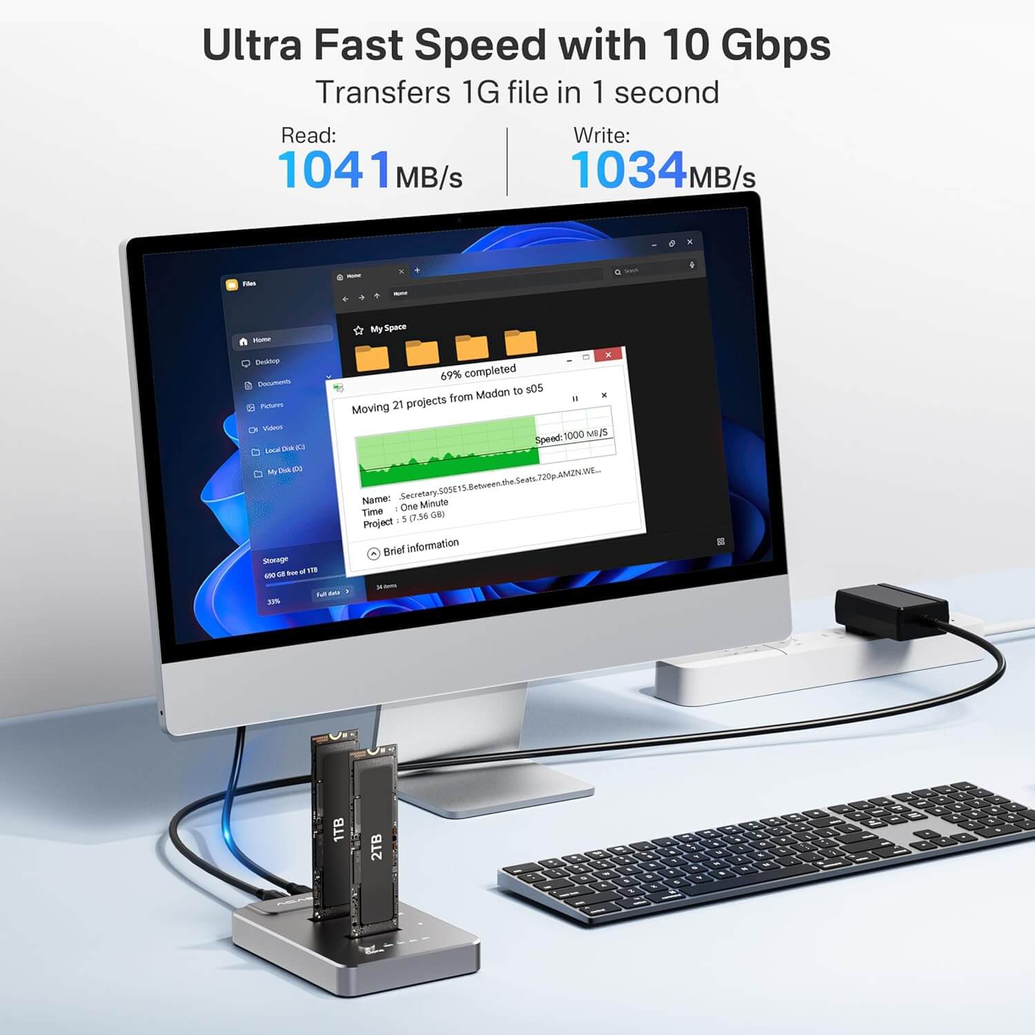 ACASIS 2/4 Bay M.2 NVMe SSD Cloner Dock with Offline Clone - Image 6