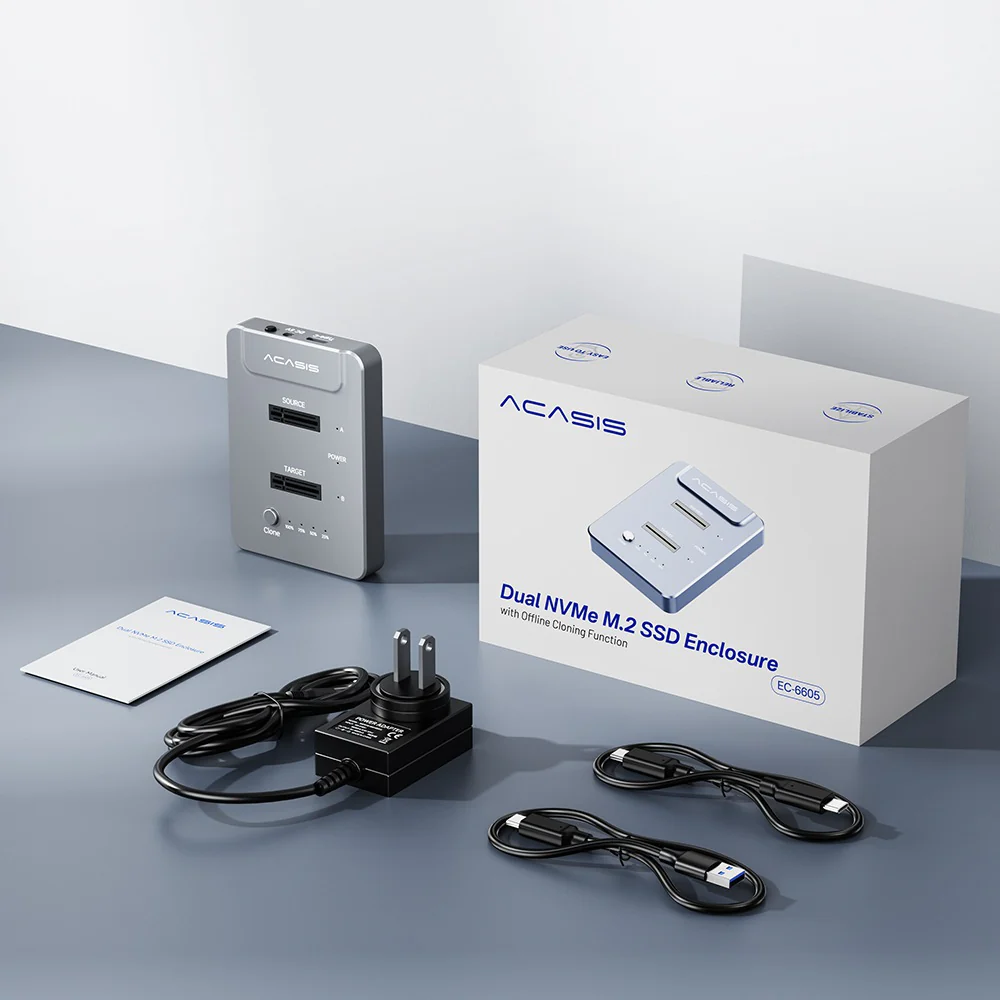ACASIS 2/4 Bay M.2 NVMe SSD Cloner Dock with Offline Clone - Image 9