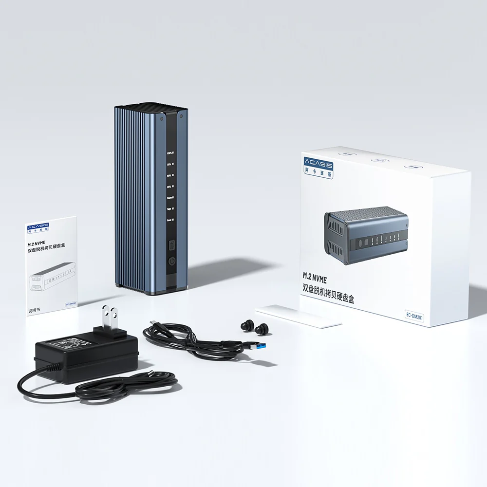 Acasis 20Gbps M.2 NVMe SATA Duplicator 2 Bay Docking Station for SSD Clone - Image 10