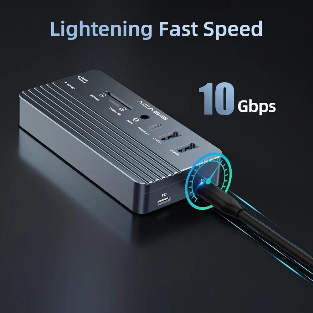 Acasis Swappable High-Speed SSD Storage & 10-In-1 Hub Docking Station - Image 3