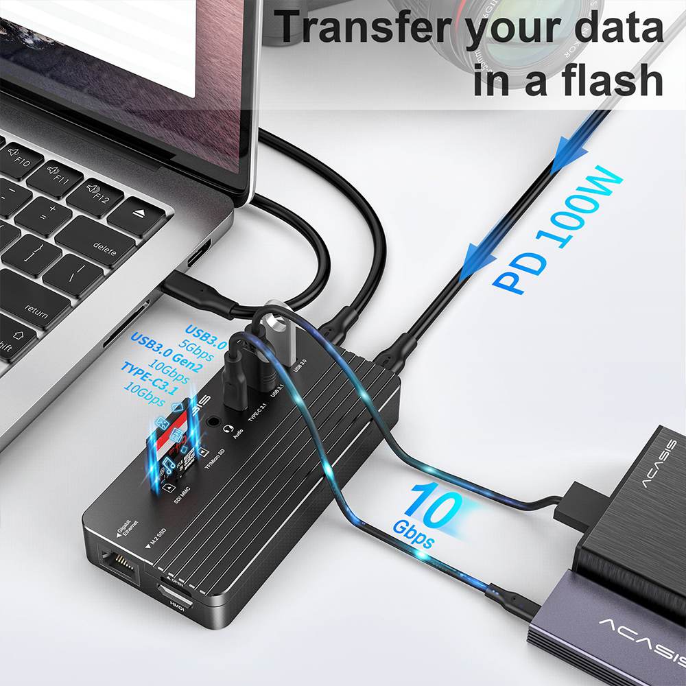 Acasis Swappable High-Speed SSD Storage & 10-In-1 Hub Docking Station - Image 5