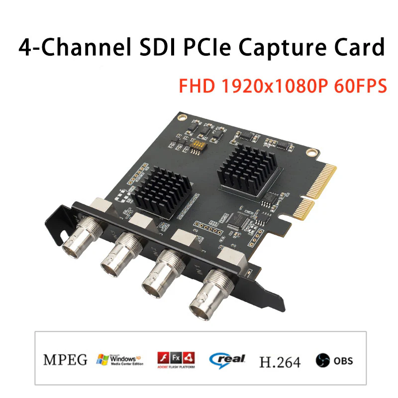 Acasis 4 SDI Input 1080P 60FPS 4 Channel PCIe Video Capture Card - Image 3