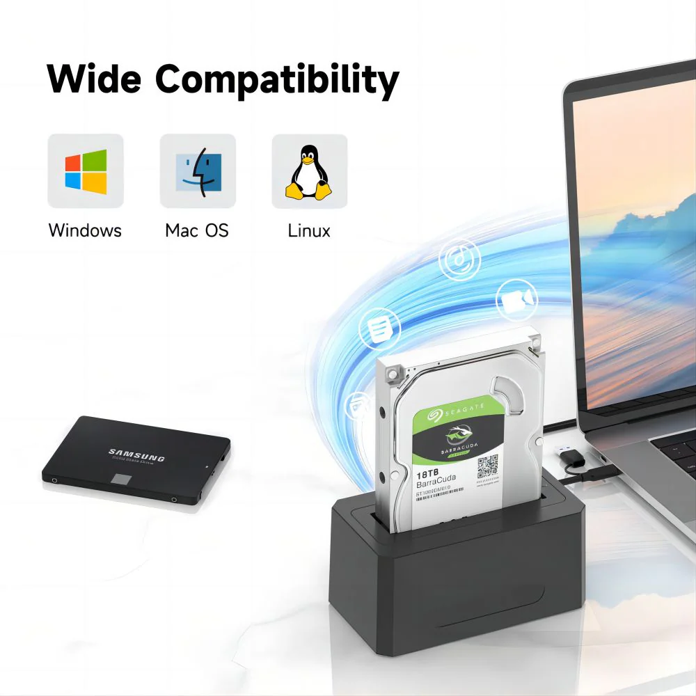 Acasis SATA/SAS to USB 3.0 Hard Drive Docking Station - Image 7