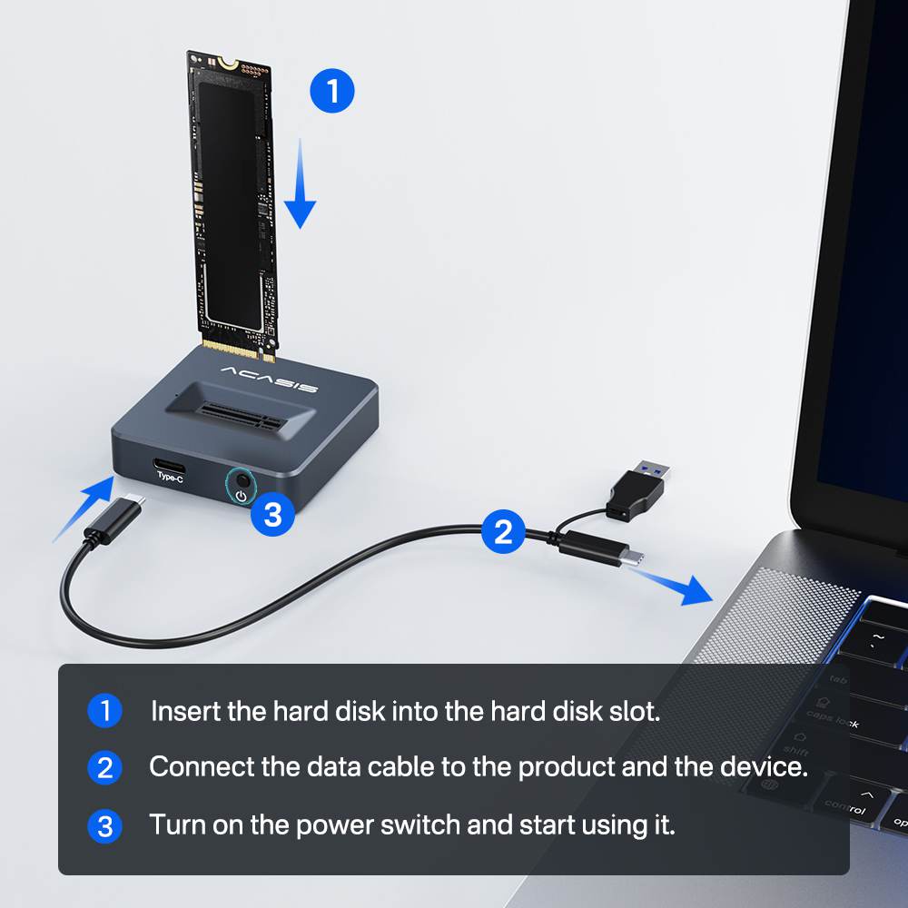 Acasis 10Gbps M.2 NVMe/SATA Type-C SSD Base for Windows & MAC - Image 11