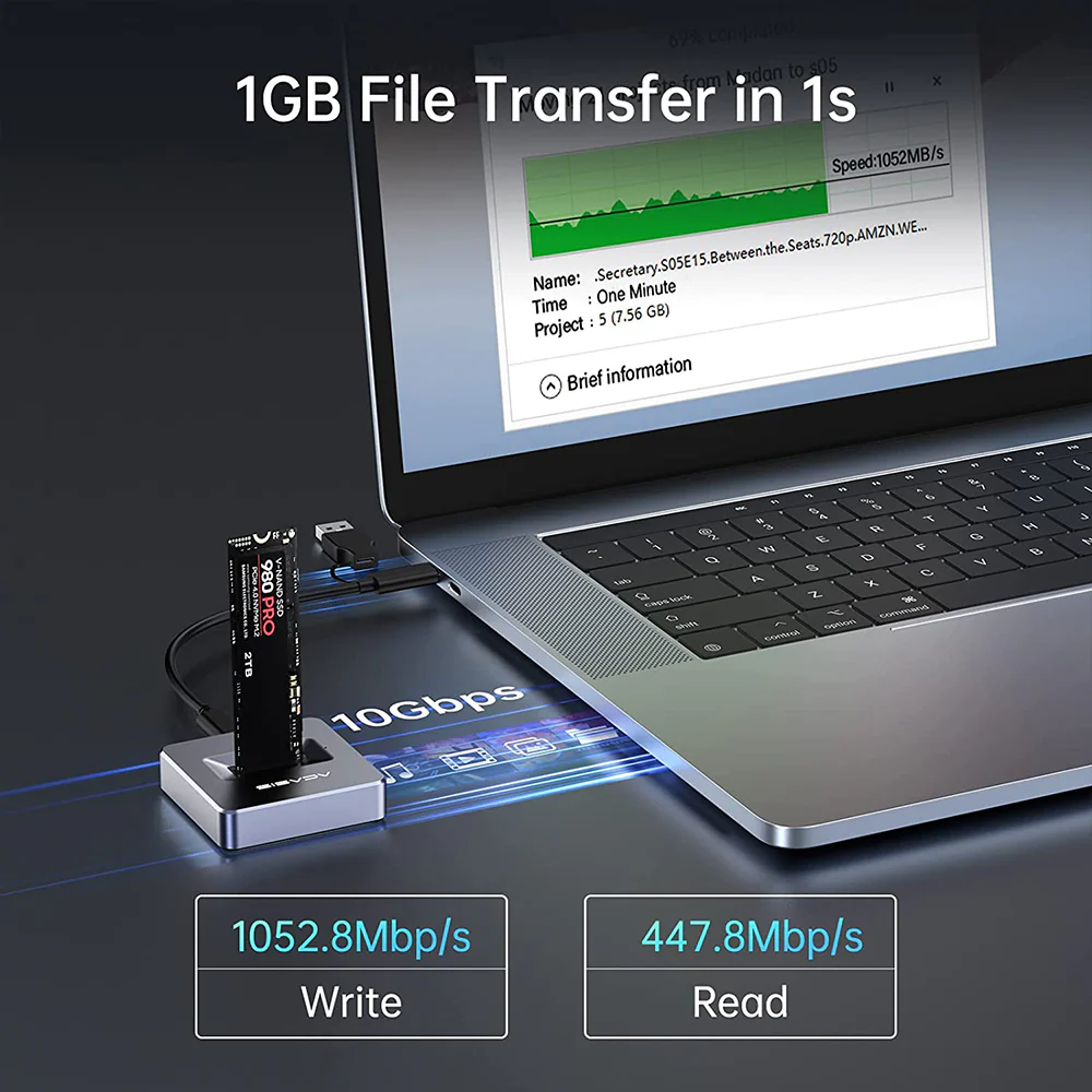 Acasis 10Gbps M.2 NVMe/SATA Type-C SSD Base for Windows & MAC - Image 3