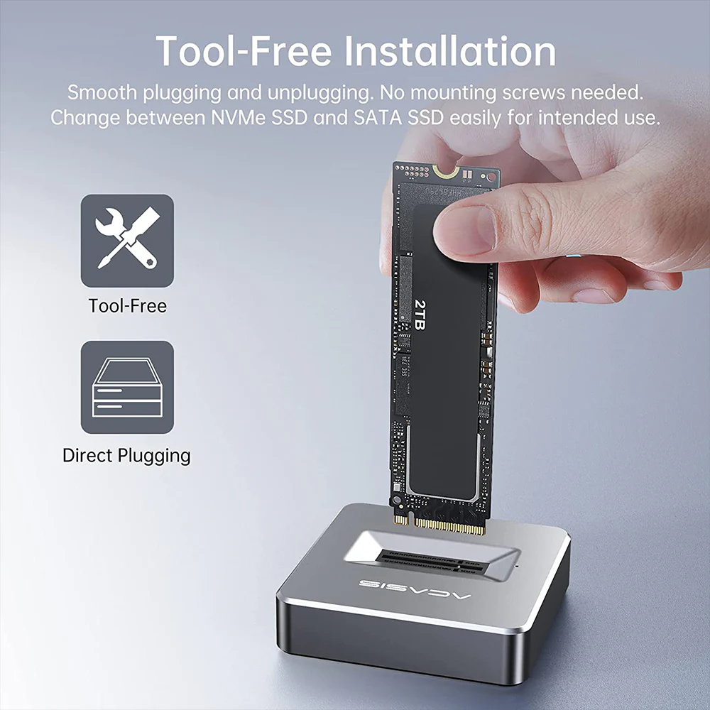 Acasis 10Gbps M.2 NVMe/SATA Type-C SSD Base for Windows & MAC - Image 6