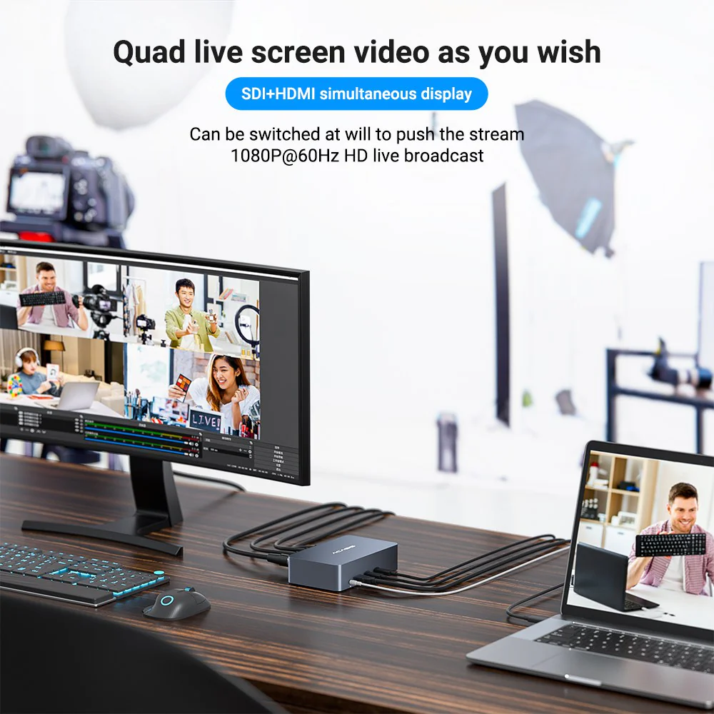 Acasis 40Gbps 3 HDMI 1 SDI 1080P 60FPS Video Capture Card for Windows Compatible with Thunderbolt 4/3 - Image 6