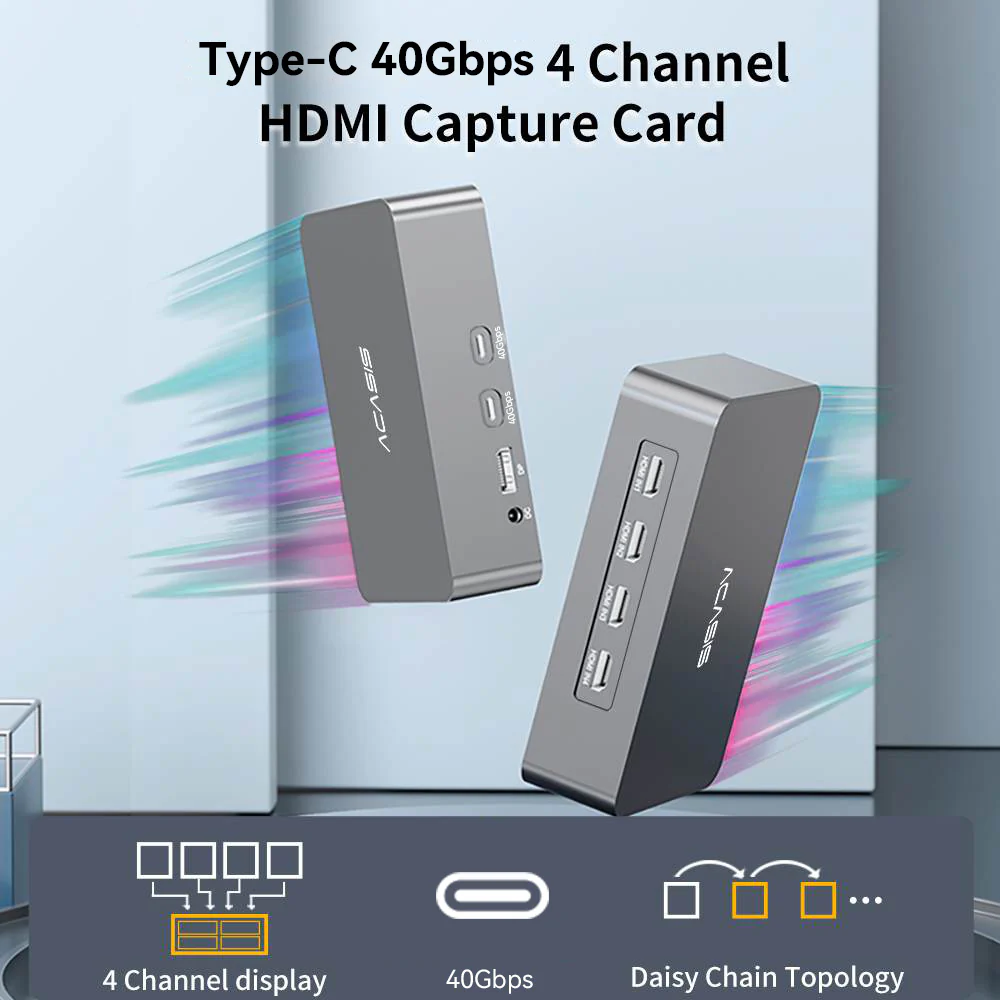 Acasis 40Gbps 4 HDMI 1080P 60FPS Video Capture Card for Windows Compatible with Thunderbolt 4/3 - Image 6