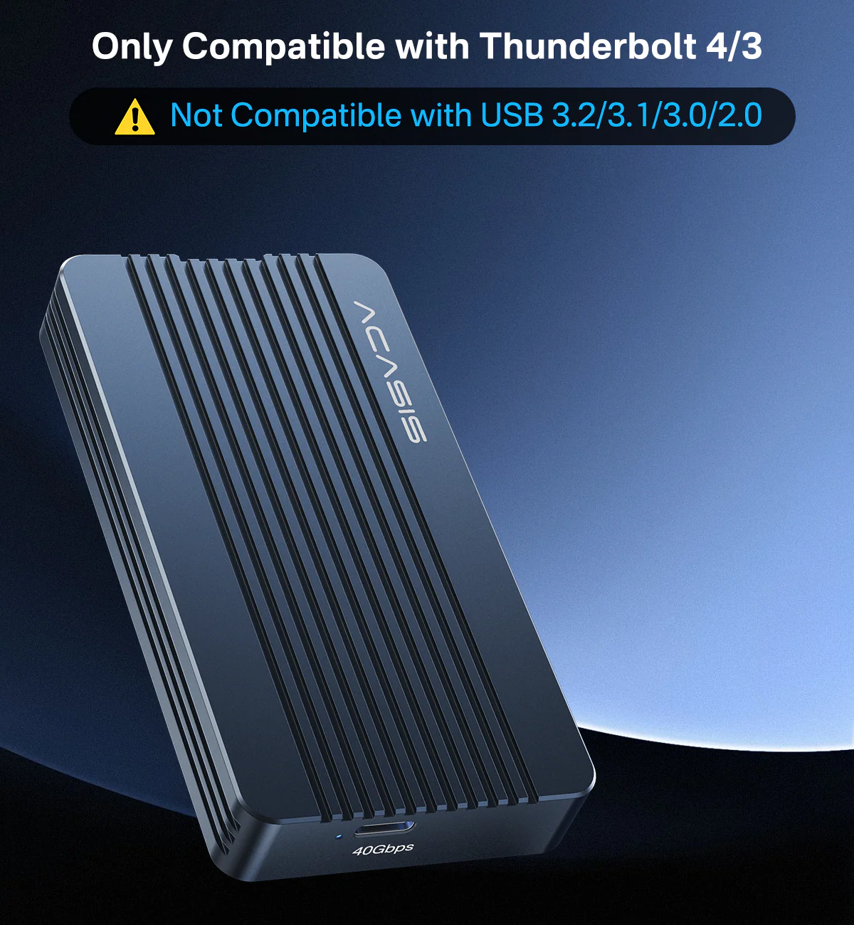 Acasis 40Gbps M.2 NVMe SSD Enclosure Compatible with Thunderbolt 4/3 - Image 3