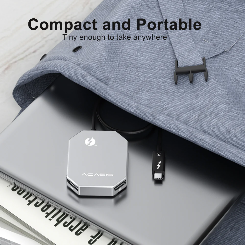 [Intel Certified] Acasis Thunderbolt 3 4K 60Hz Dual DisplayPort Adapter for Mac/Windows - Image 6