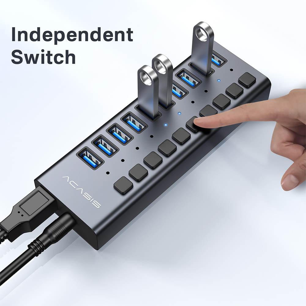 Acasis 10 Ports USB 3.1 Hub with Individual On/Off Switches Splitter - Image 6