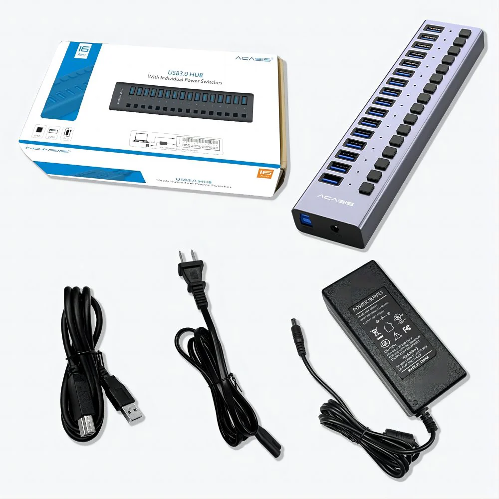 Acasis 16 Ports USB 3.2 Hub with Individual On/Off Switches Splitter - Image 10