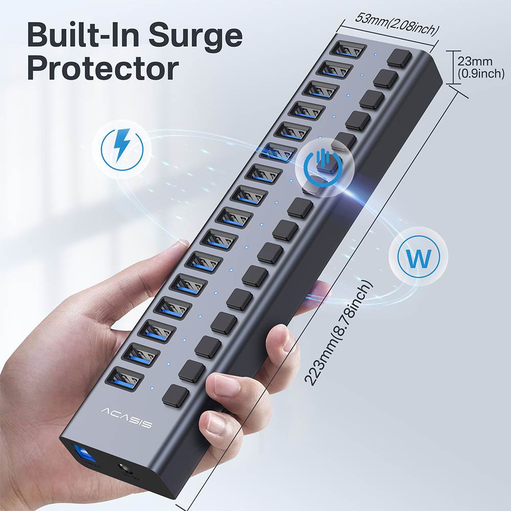 Acasis 16 Ports USB 3.2 Hub with Individual On/Off Switches Splitter - Image 7