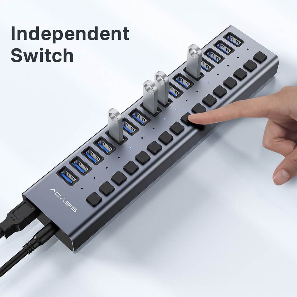 Acasis 16 Ports USB 3.2 Hub with Individual On/Off Switches Splitter - Image 8
